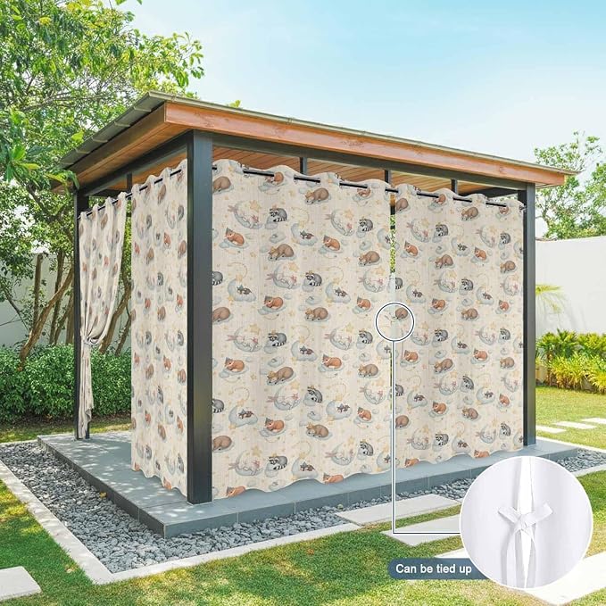 Cartoon Animals Outdoor Curtains - Image 7