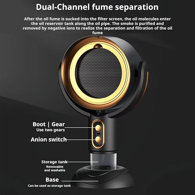 Negative Ion Range Hood, Puff Hide Smoke Fan Portable Electric Air Purifier - Image 3