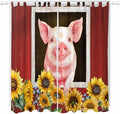 Pigs Sunflowers Living Room Curtains 84 Inch Length, Window Curtains Tab Top by Unknown