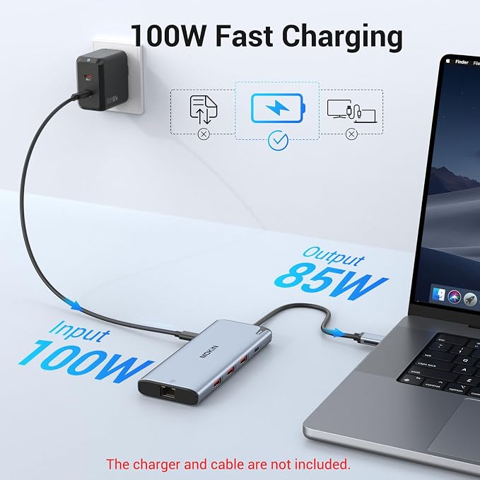 USB C to USB C Hub Multiport Adapter, USB C Splitter Dual Monitor - Image 6