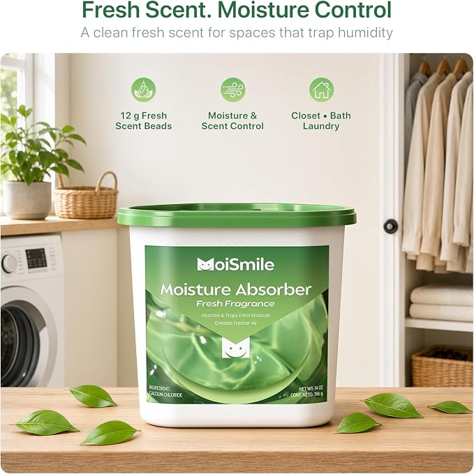 Large Moisture Absorber Buckets, 14 oz Each, Fresh Scent, 3 Pack | 14 oz Net - Image 2