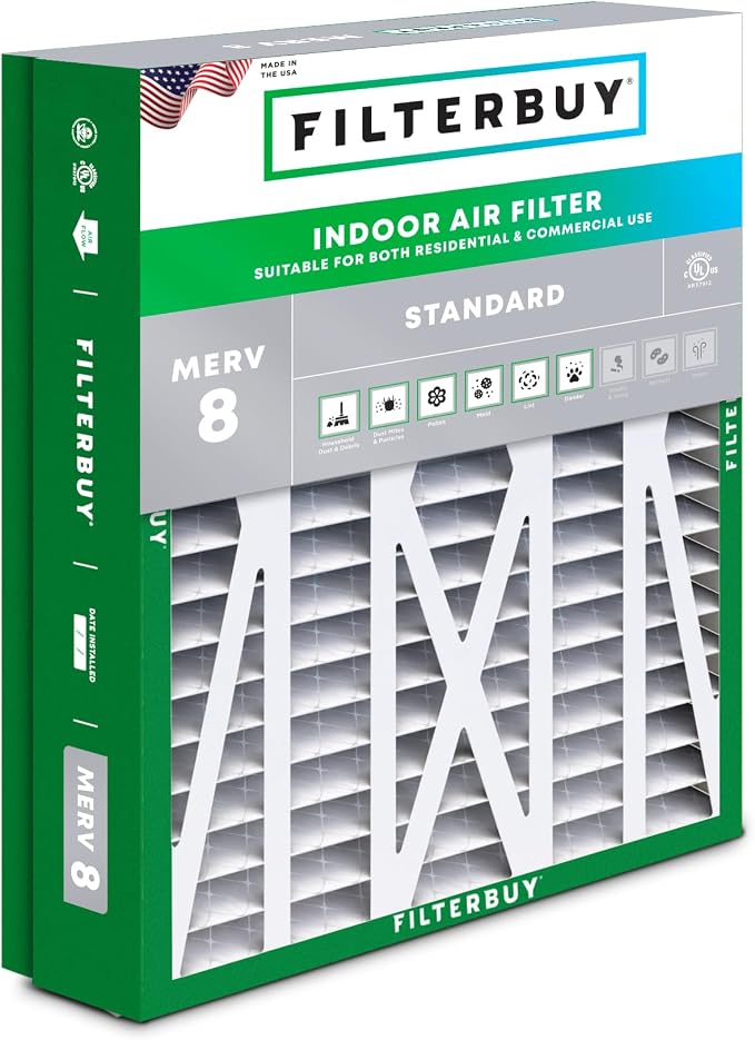Filterbuy 21x27x5 Air Filter MERV 8 Essential Dust & Allergy Defense, Pleated by Filterbuy