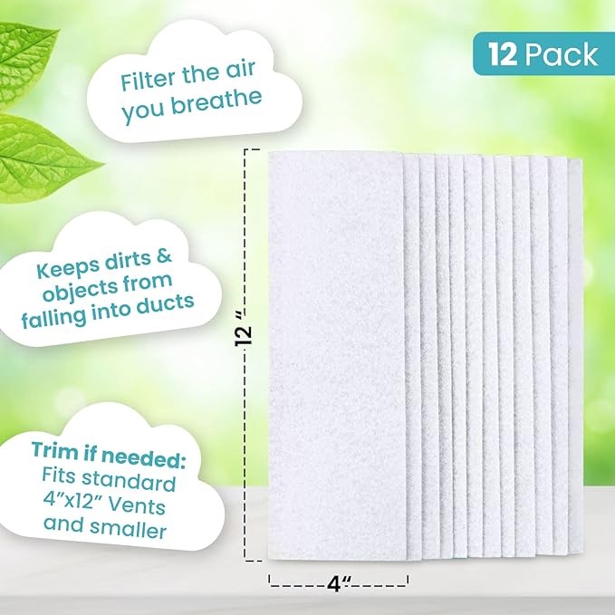 Air Vent Filters For Home 1 Pack of 12-4" x 12” – Register Vent Filters – AC - Image 3
