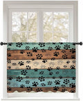 Sheer Curtains 45 Inch Length, Vintage Farmhouse Country Wooden Grain Privacy by Unknown