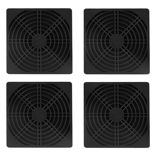 4 Pcs Black Cooling Fan Filter 120 mm Square Plastic Case Fan Filter Cover PC - Image 5