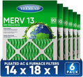 14x18x1 MERV 13 Air Filters, Actual Size: 13.7" x 17.7" x 0.75", Pleated Design by Unknown