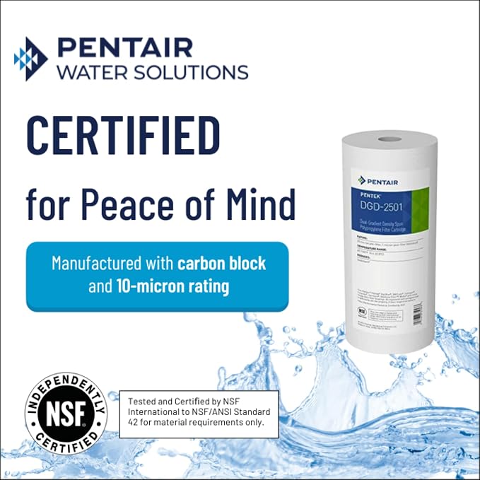 Pentair Pentek DGD-2501 Big Blue Water Filter, 10-Inch Whole House Sediment - Image 3