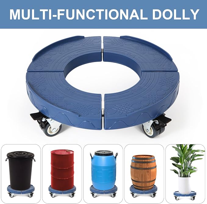 W B D WEIBIDA Round Dolly Cart Heavy Duty, Adjustable 15-19 Inch Trash Can Dolly - Image 4