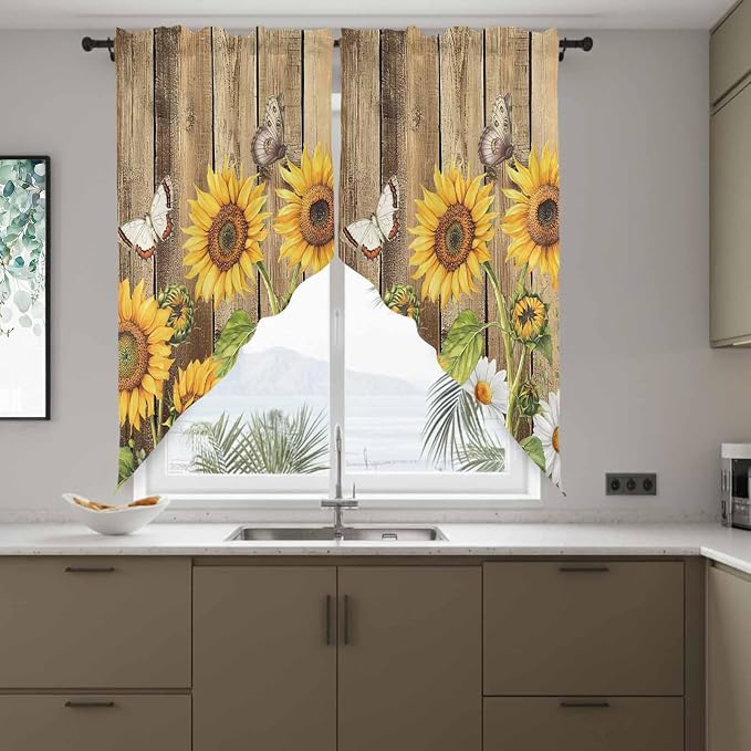 Farmhouse Sunflowers Swag Valances - Image 8