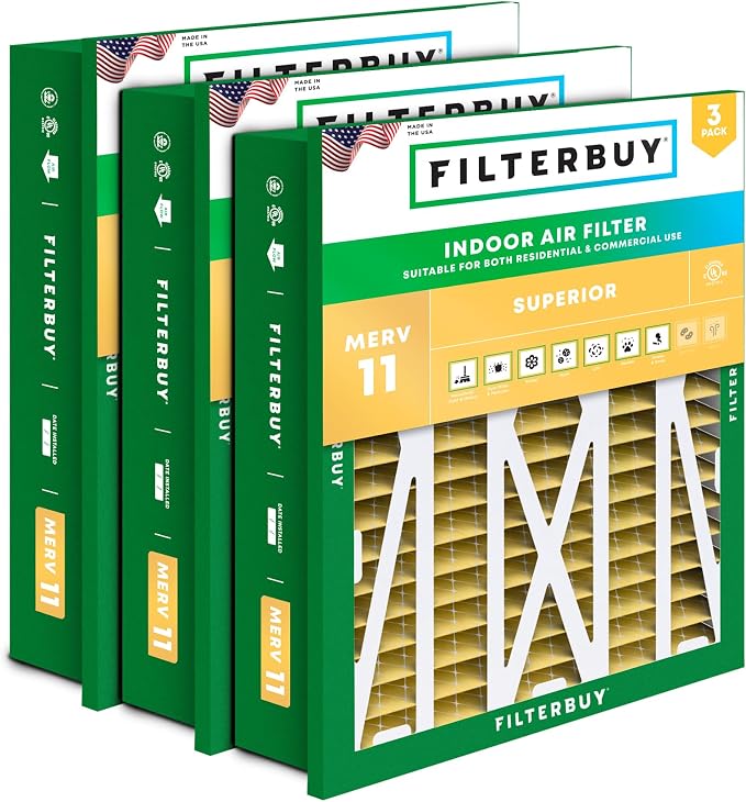 Filterbuy 20x20x5 Air Filter MERV 11 Superior Pet & Allergy Defense, by Filterbuy