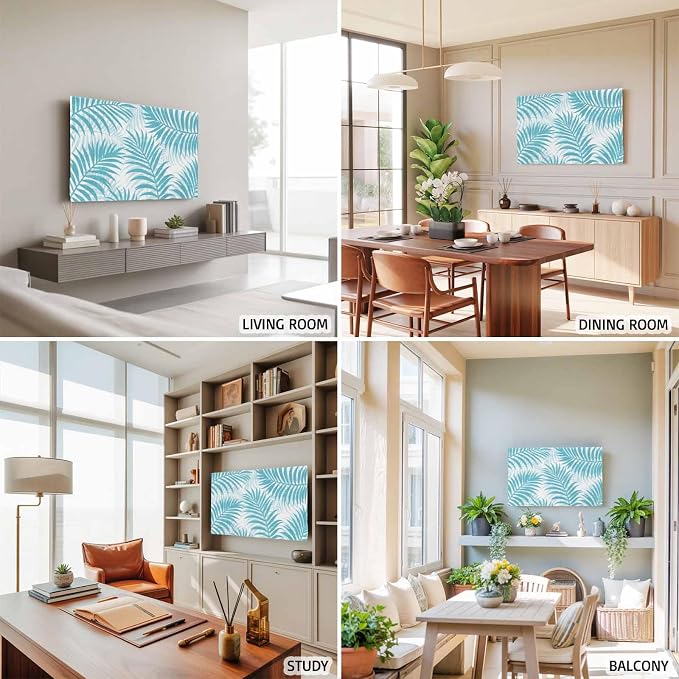 Summer Palm Leaf Blue Indoor TV Cover, Elastic TV Screen Protector Forest - Image 5