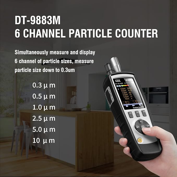 CEM T.ax Included DT-9883M cleanroom Particle Counter PM2.5/10 HCHO CO2 TVOC - Image 4
