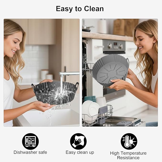 Round Silicone Air Fryer Liners 2 Pack - Image 5