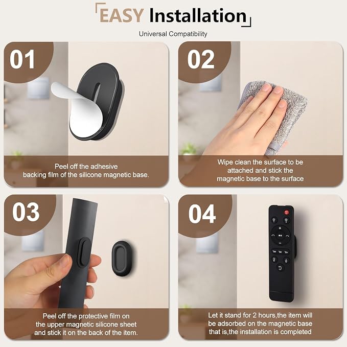 Magnetic Remote Control Holder Wall Mount, 4 Pack Silicone Remote Control - Image 6
