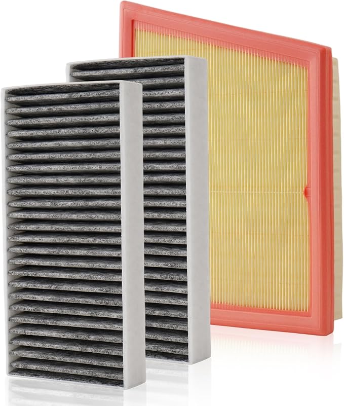 Cabin & Engine Air Filter Fit for BMW X1 2016-2022, X2 2018-2022 Activated by Forccord