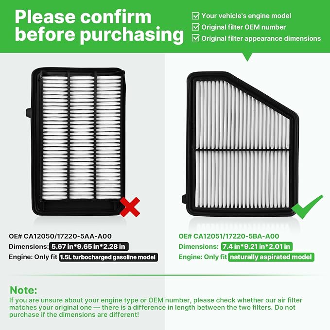 Engine+Cabin Air Filters Set Fit - Image 3
