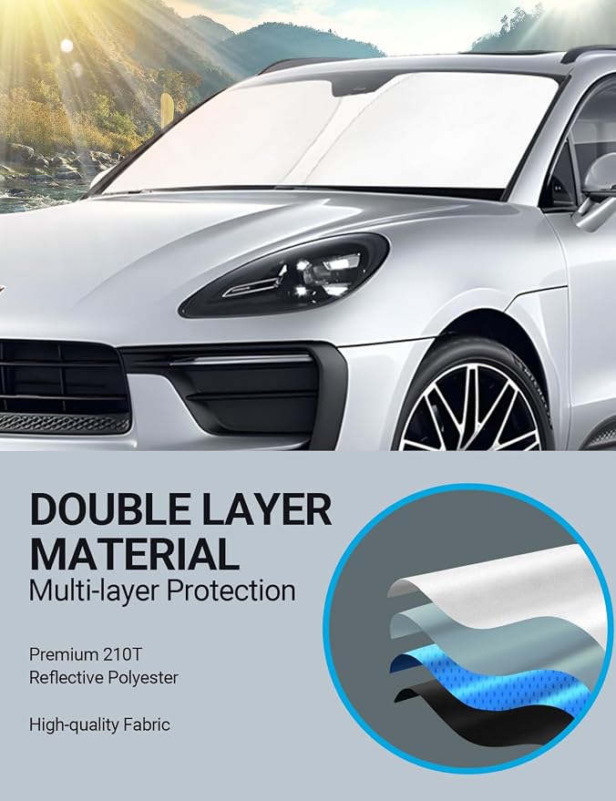 Proadsy Front Windshield Sun Shade Foldable Sunshade Protector - Image 6
