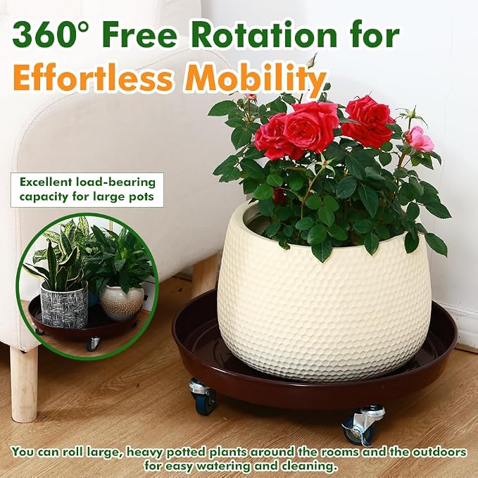 Planterhoma 3 Packs 20 inches Metal Plant Caddy - Image 7