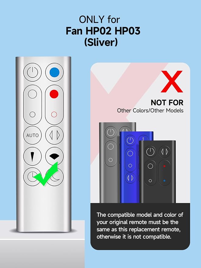 Replacement Remote for Dyson HP02 HP03 Pure Hot+Cool Fan-Silvery | Compatible - Image 3