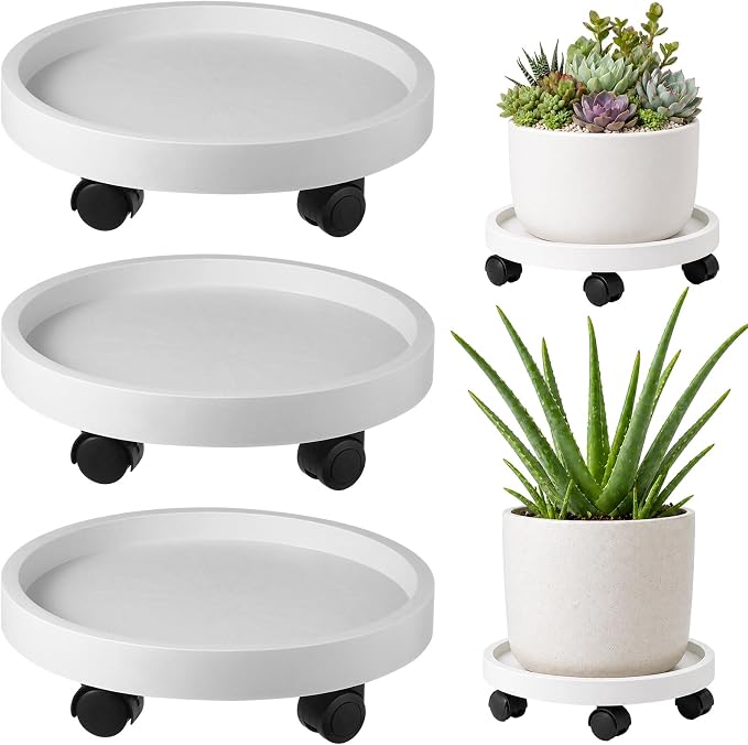 3 Pack Plant Caddy with Wheels Rolling Plant Stand with Wheels 13 Inch Plant by Planterhoma