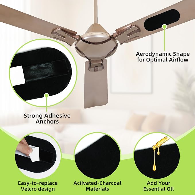 10pcs Ceiling Fan Filters for Blades, Ceiling Fan Air Purification Component - Image 3