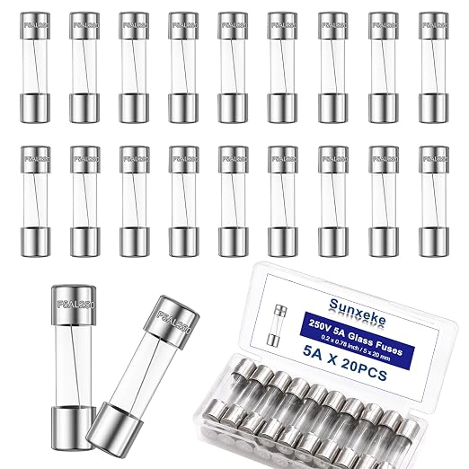 20PCS F5AL250V 5 x 20mm Fast Blow Glass Fuses 5A 5Amp 250V Glass Fuse, 0.2 x by Brandquality-Trustworthy
