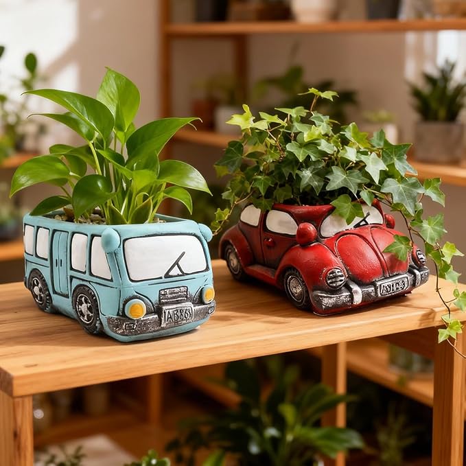 4 Pack Colorful Planters Pots, Indoor Small Plants Pots - Image 6