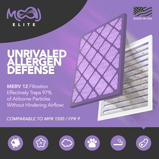14x24x1 Air Filter | MERV 12 | MOAJ Elite Bacterial & Viral Defense | BASED IN - Image 3