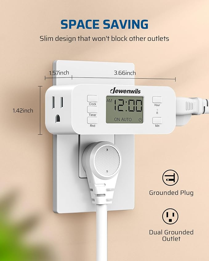 DEWENWILS 24 Hour Programmable Digital Timer Outlet, 2 Pack Timers - Image 6