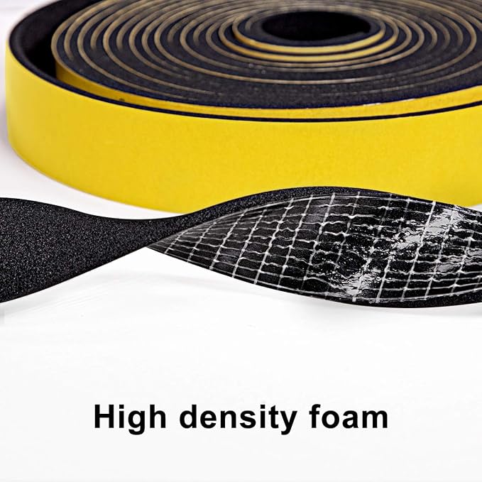 TORRAMI Door Seal 1 inch W x 1/8 inch T x 16.5 Ft Length, Foam Soundproofing - Image 3