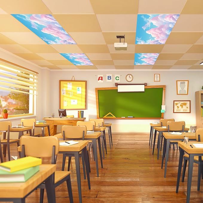 Outus 6 Pcs Fluorescent Light Cover Classroom Lighting Cover - Image 5