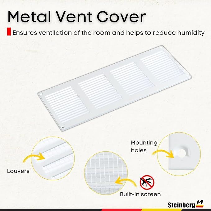 Steinberg14 White Vent Cover 14x4 - Image 2