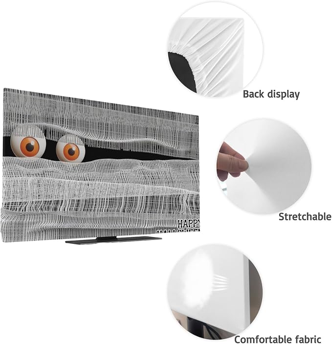 Halloween Abstract Scary Eyes Indoor TV Cover, Elastic TV Screen Protector - Image 7
