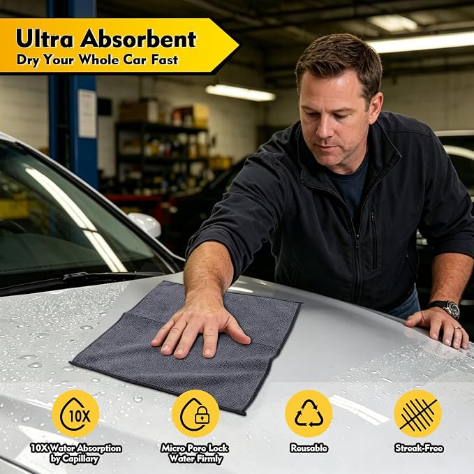 HOMEXCEL Microfiber Cleaning Cloth 12 Pack, 12.5 x 12.5 inch Microfiber Towels - Image 2
