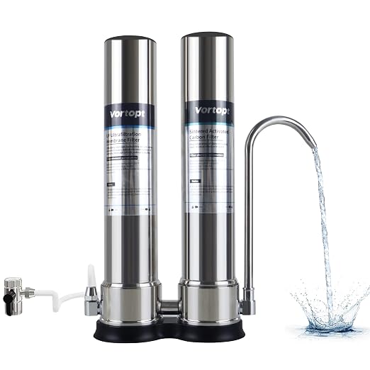 VORTOPT Countertop Water Filter System, Direct Connect Water Filtration-0.01μm by Vortopt