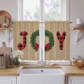 Red Green Christmas Kitchen Curtains 45 Inch Long 2 Panel Set, Rod Pocket by Unknown