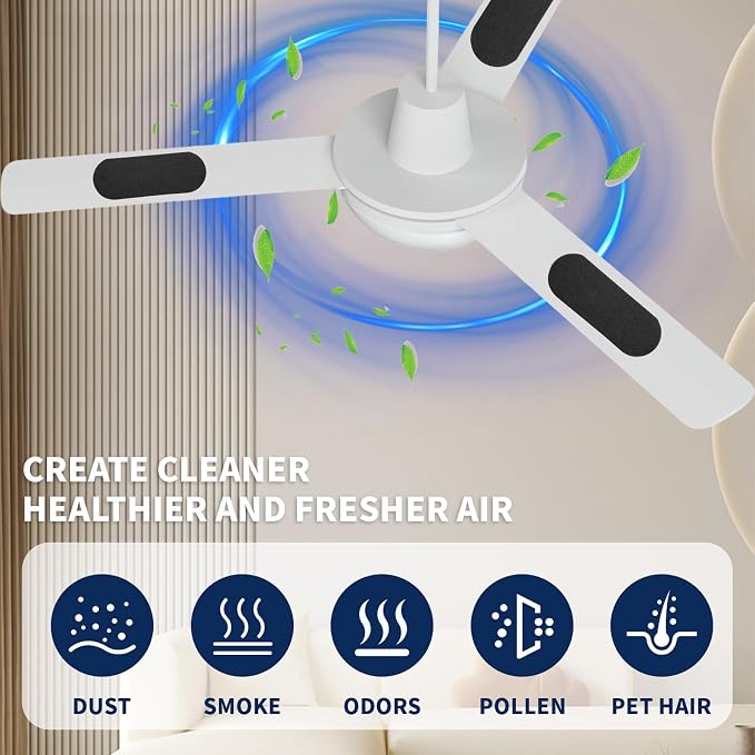 5 Pack Ceiling Fan Filters for Blades, Air Fan Filters for Ceiling Fan Blades - Image 2