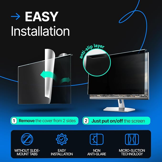 Universal Acrylic 27 Inch Computer Privacy Screen Filter - Image 6