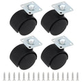 1.5 Inch Caster Wheels Replacement Furniture Casters Set of 4, Nylon Plate by MovFlax