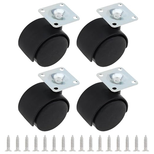1.5 Inch Caster Wheels Replacement Furniture Casters Set of 4, Nylon Plate by MovFlax