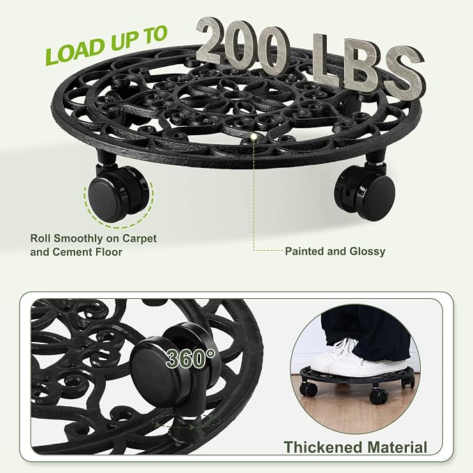 2 Packs Rolling Plant Stand - Image 5