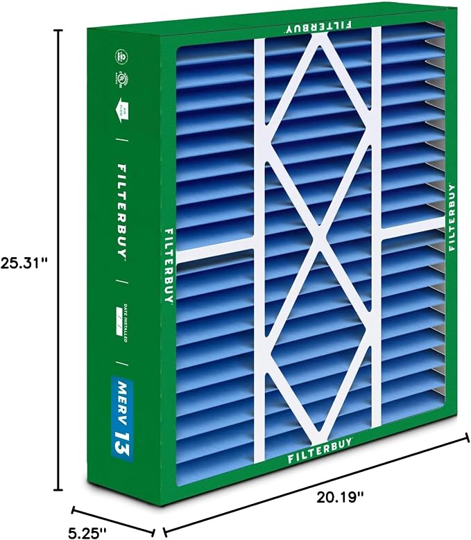 Filterbuy 20x25x5 Air Filter MERV 13 Optimal Smoke & Allergy Defense, Pleated - Image 10