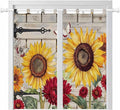 Red Yellow Sunflowers Bathroom Curtains 63 Inch Length, Window Curtains Tab Top by Unknown