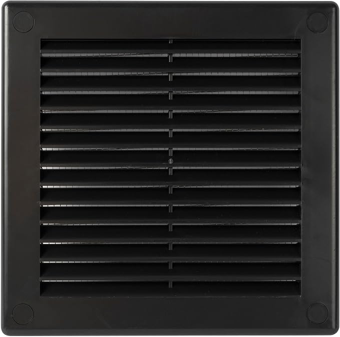 Awenta 4.5" x 4.5" Inch Square Plastic Black Ventilation Grille - Image 3