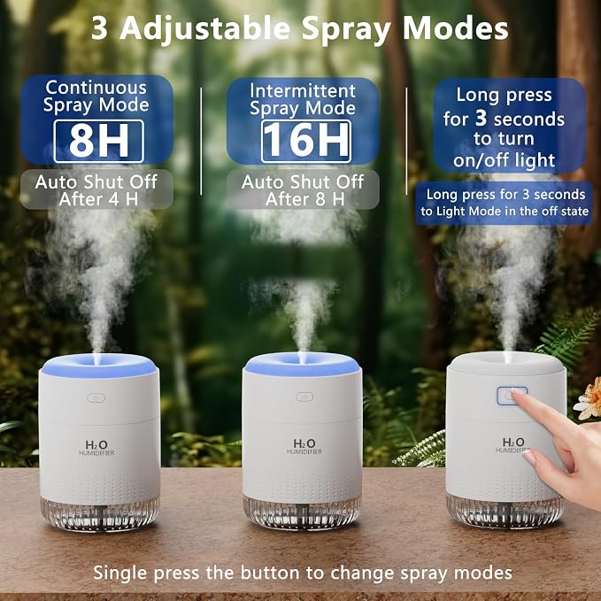 SZO Plant Humidifier Indoor, 500ml White - Image 4