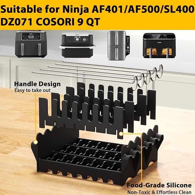 Silicone Air Fryer Rack, 3 in 1 Grill Rack Set Air Fryer Accessories - Image 3