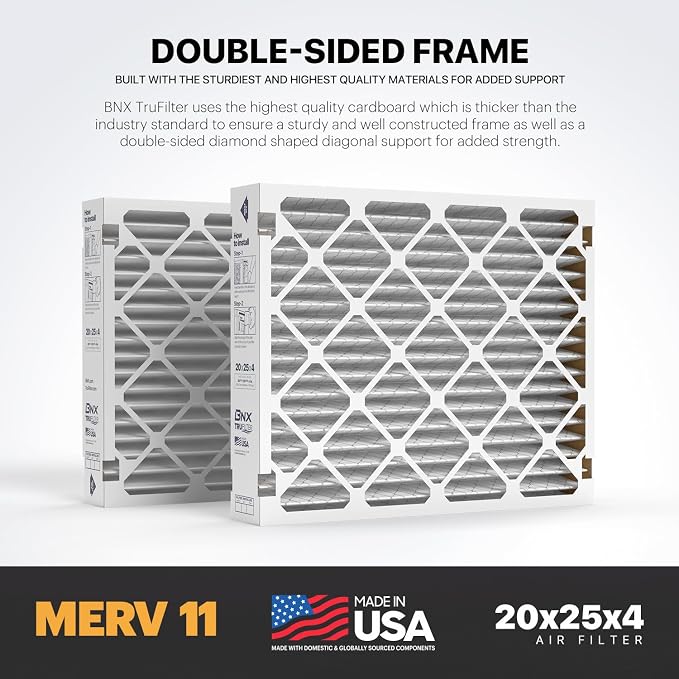 BNX TruFilter 20x25x4 Air Filter MERV 11 MADE IN USA Furnace Filters HVAC AC - Image 5