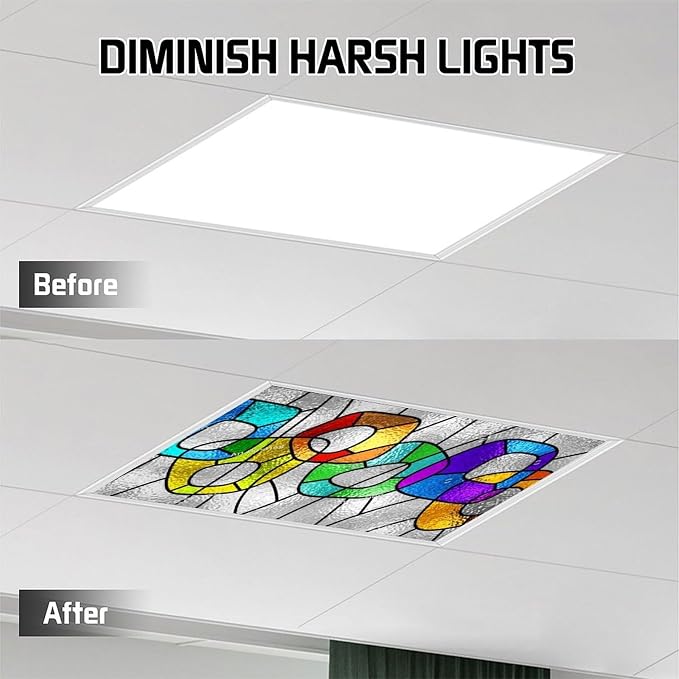 2 Pack Stained Glass Fluorescent Light Cover - Image 3