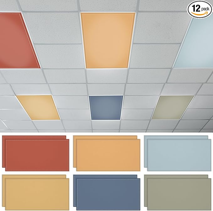 QOUBAI 12PCS Fluorescent Light Covers, 4 x 2 Feet Magnetic Light Cover by QOUBAI