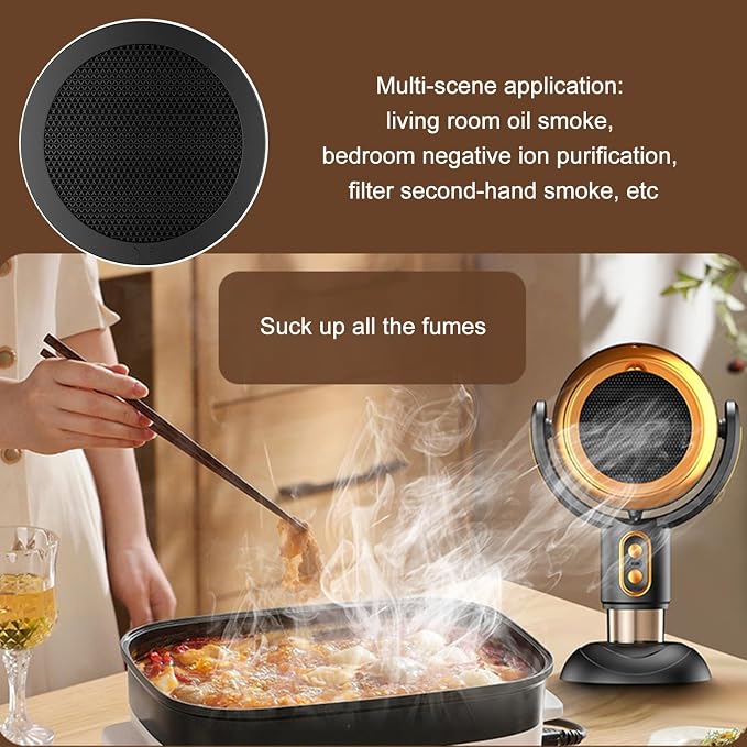 Negative Ion Range Hood, Puff Hide Smoke Fan Portable Electric Air Purifier - Image 3